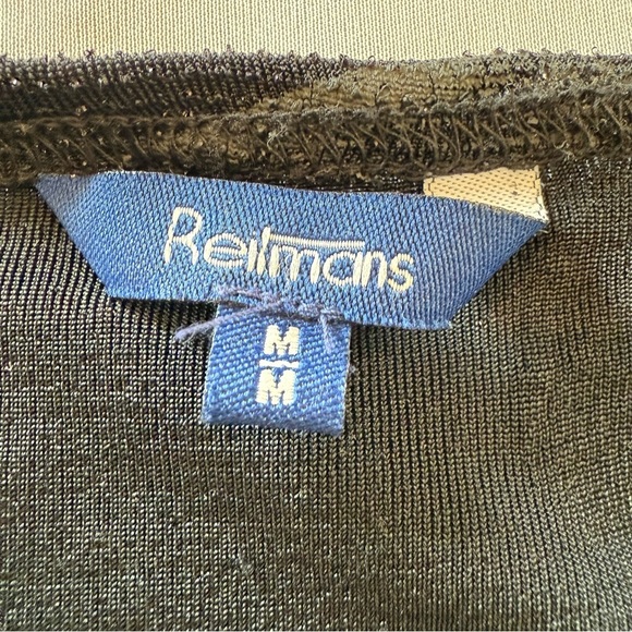 Reitmans Tank Top Black Gold Metallic Sparkle Sleeveless Draped Neckline Women's - Picture 9 of 10